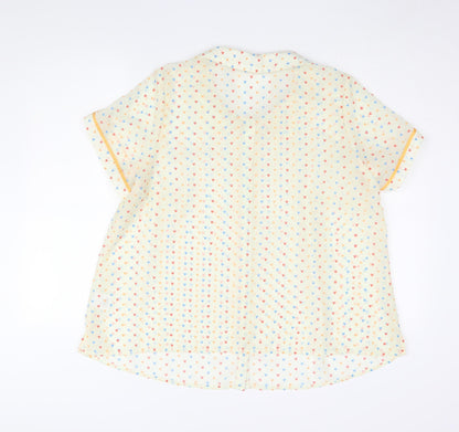 ModCloth Women's Ivory Geometric Blouse 18 Plus