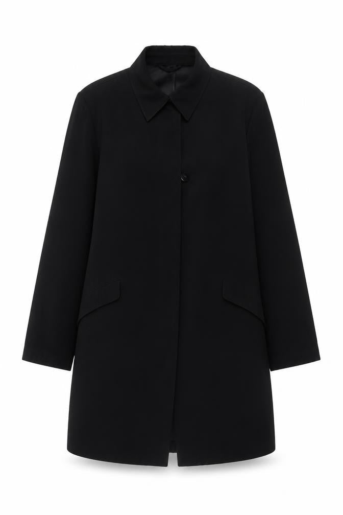 Next Women's Black Mid-Length Classic Overcoat