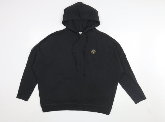 River Island Men's Black Pullover Hoodie L