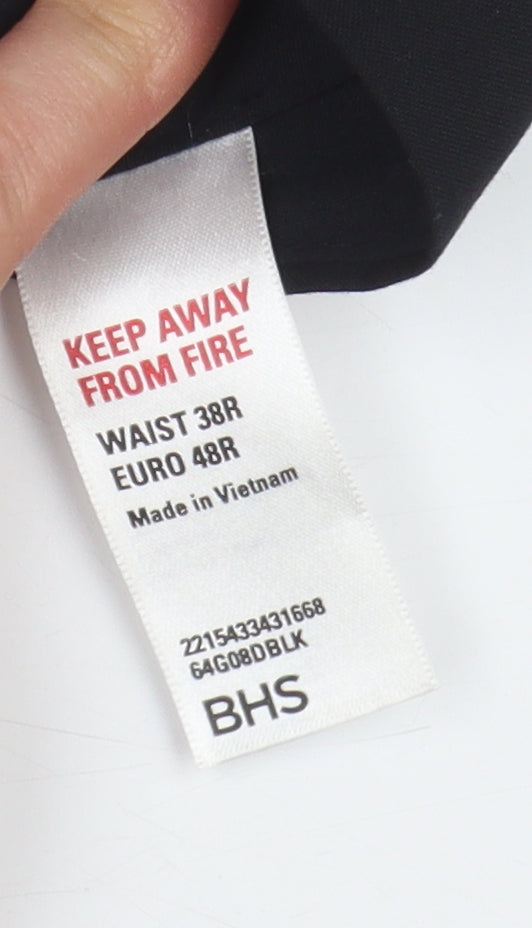 BHS Unisex Black Dress Pants Medium 38in Waist