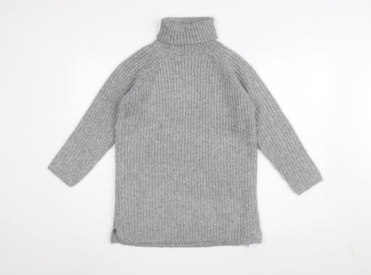 Marks and Spencer Girls Grey Knit Midi Dress 7-8 Years