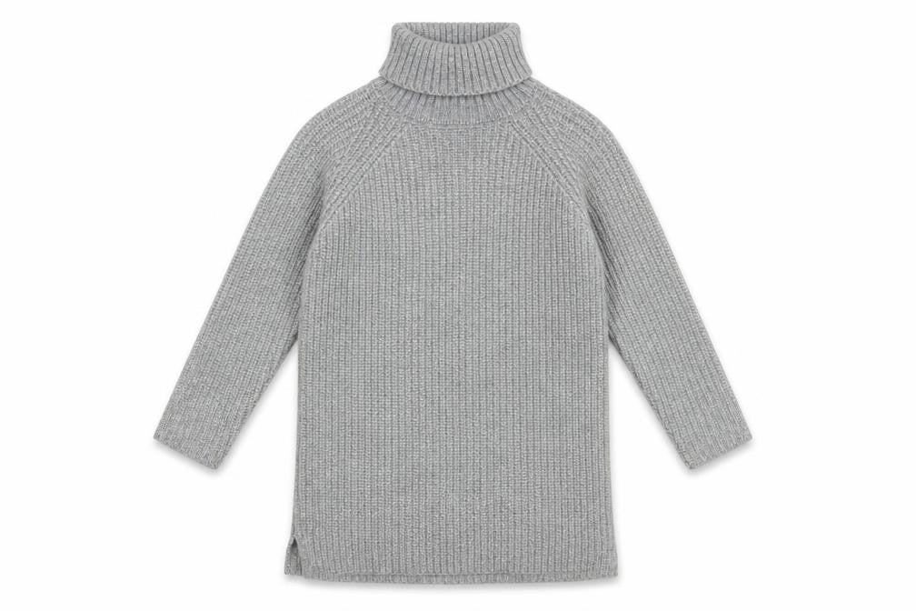 Marks & Spencer Girls Grey Knit Midi Dress 7-8 Years