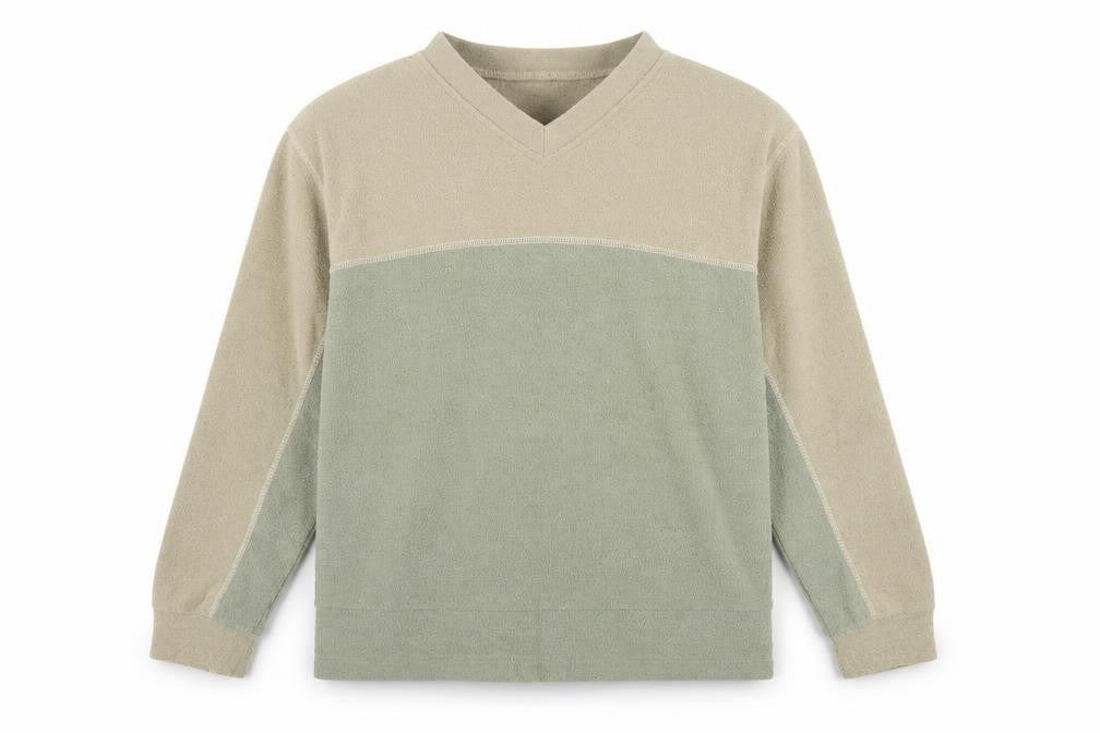 Petroleum Men’s Beige V-Neck Pullover Sweatshirt