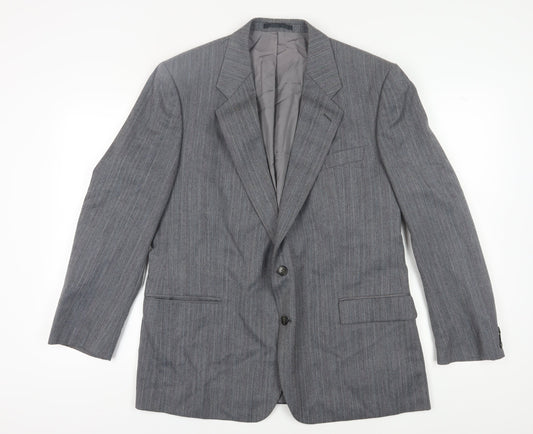 St Michael Men's Grey Striped Blazer, Size 44R, Classic Style