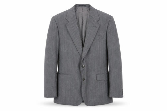St Michael Men's Grey Striped Blazer, Size 44R, Classic Style