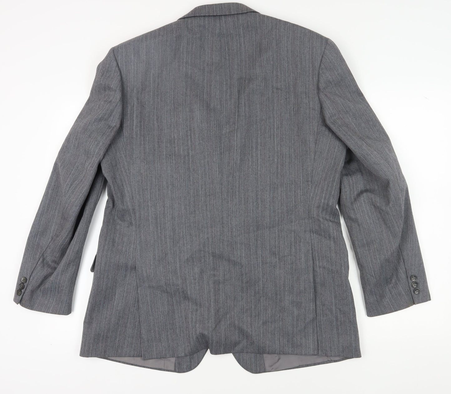 St Michael Men's Grey Striped Blazer, Size 44R, Classic Style