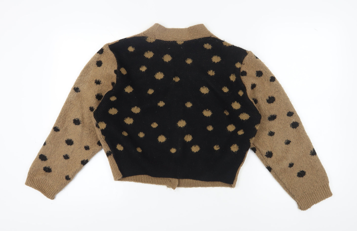 Topshop Women's Brown Polka Dot Cardigan Size S