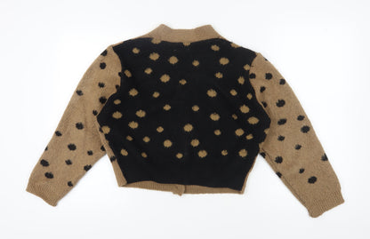 Topshop Women's Brown Polka Dot Cardigan Size S