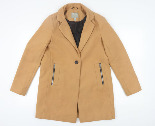 ASOS Women's Beige Coat Size 12 with Zipped Pockets