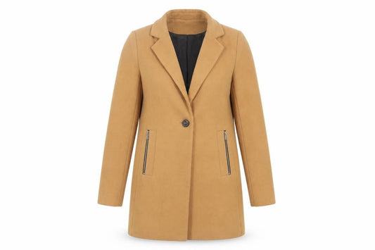 ASOS Women's Beige Coat Size 12 with Zipped Pockets
