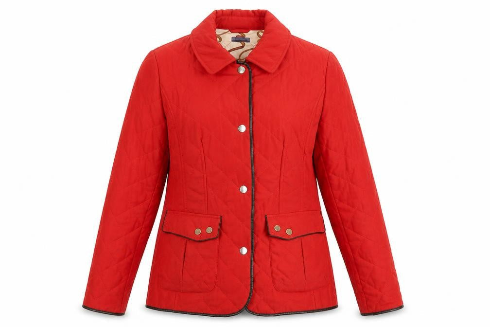 Concept k Women's Red Quilted Jacket Size 12 Classic
