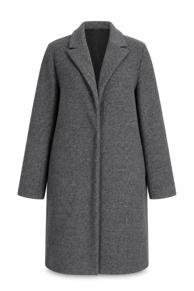 Zara Women's Grey Overcoat S Collared Mid-Length