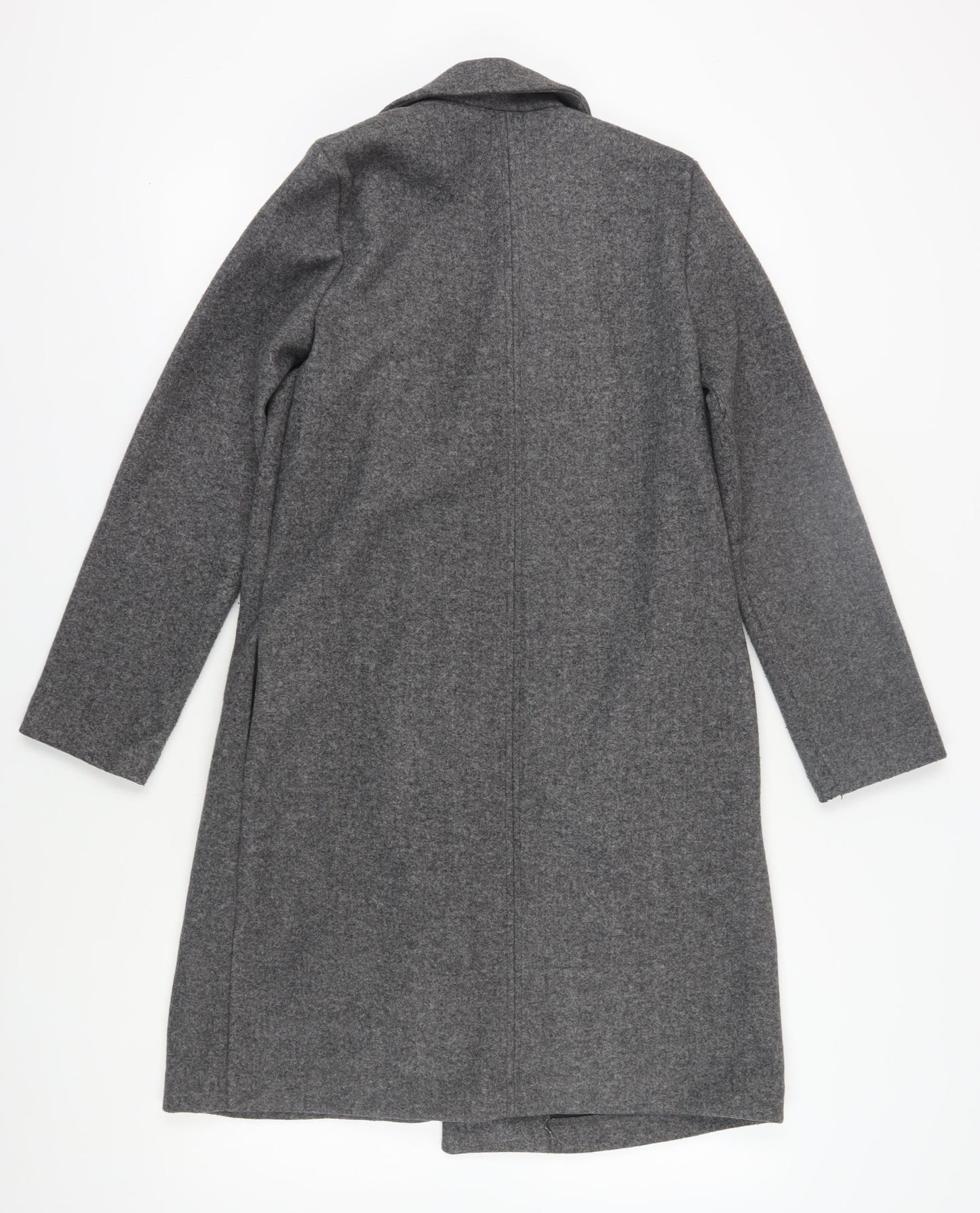 Zara Women's Grey Overcoat S Collared Mid-Length