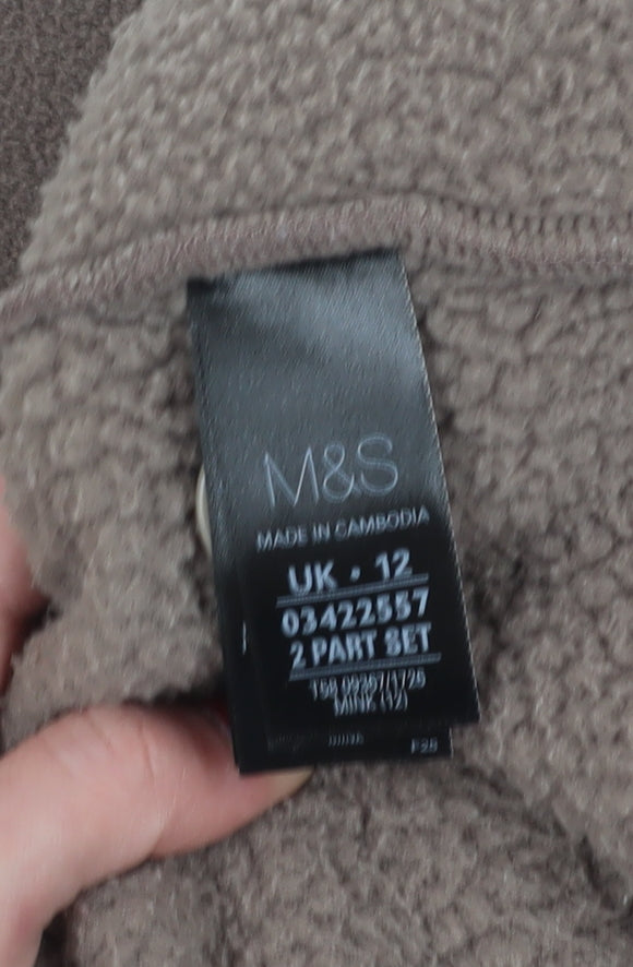 Marks and Spencer Women's Brown Fleece Jacket