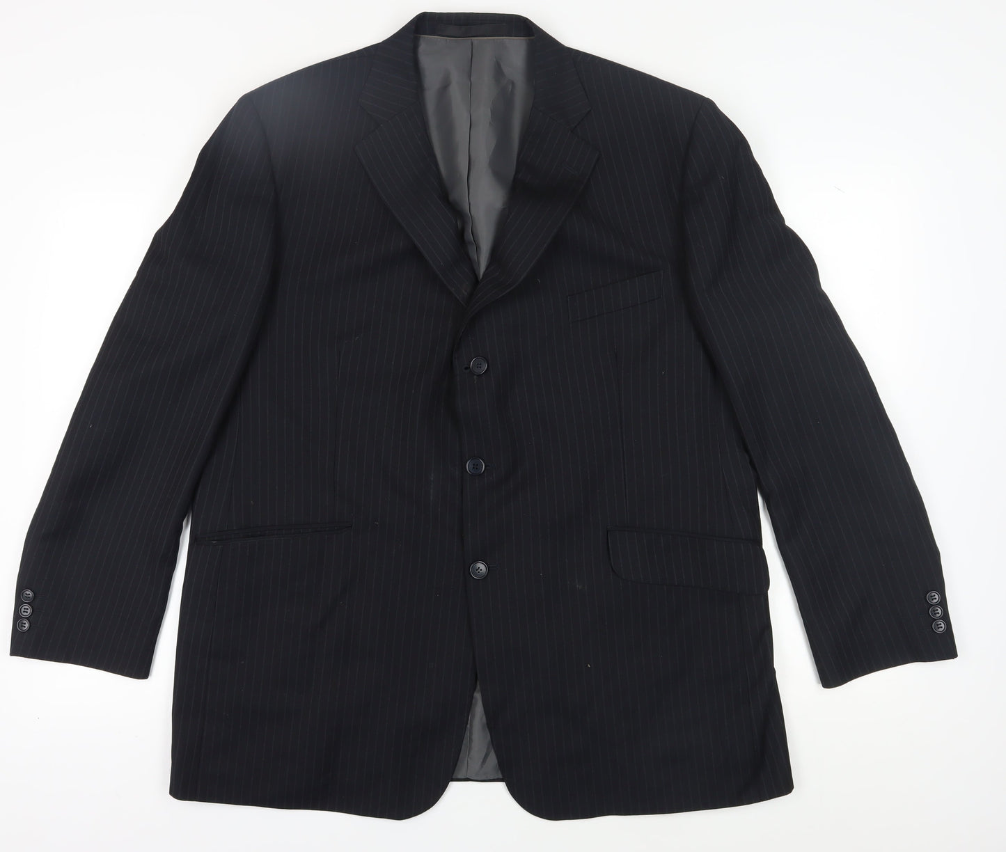 Marks and Spencer Men's Blue Striped Blazer 46R