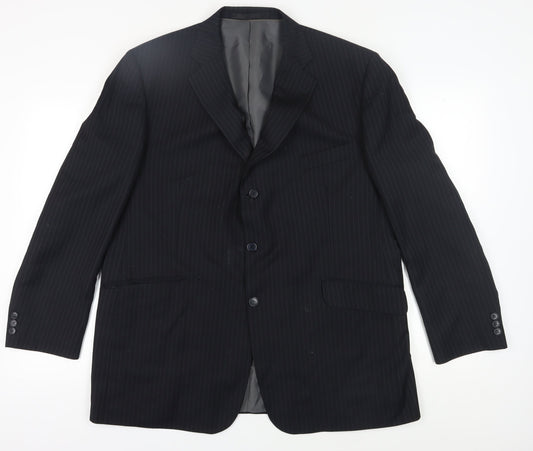 Marks and Spencer Men's Blue Striped Blazer 46R
