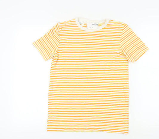 Selected Femme Women's Yellow Striped T-Shirt S