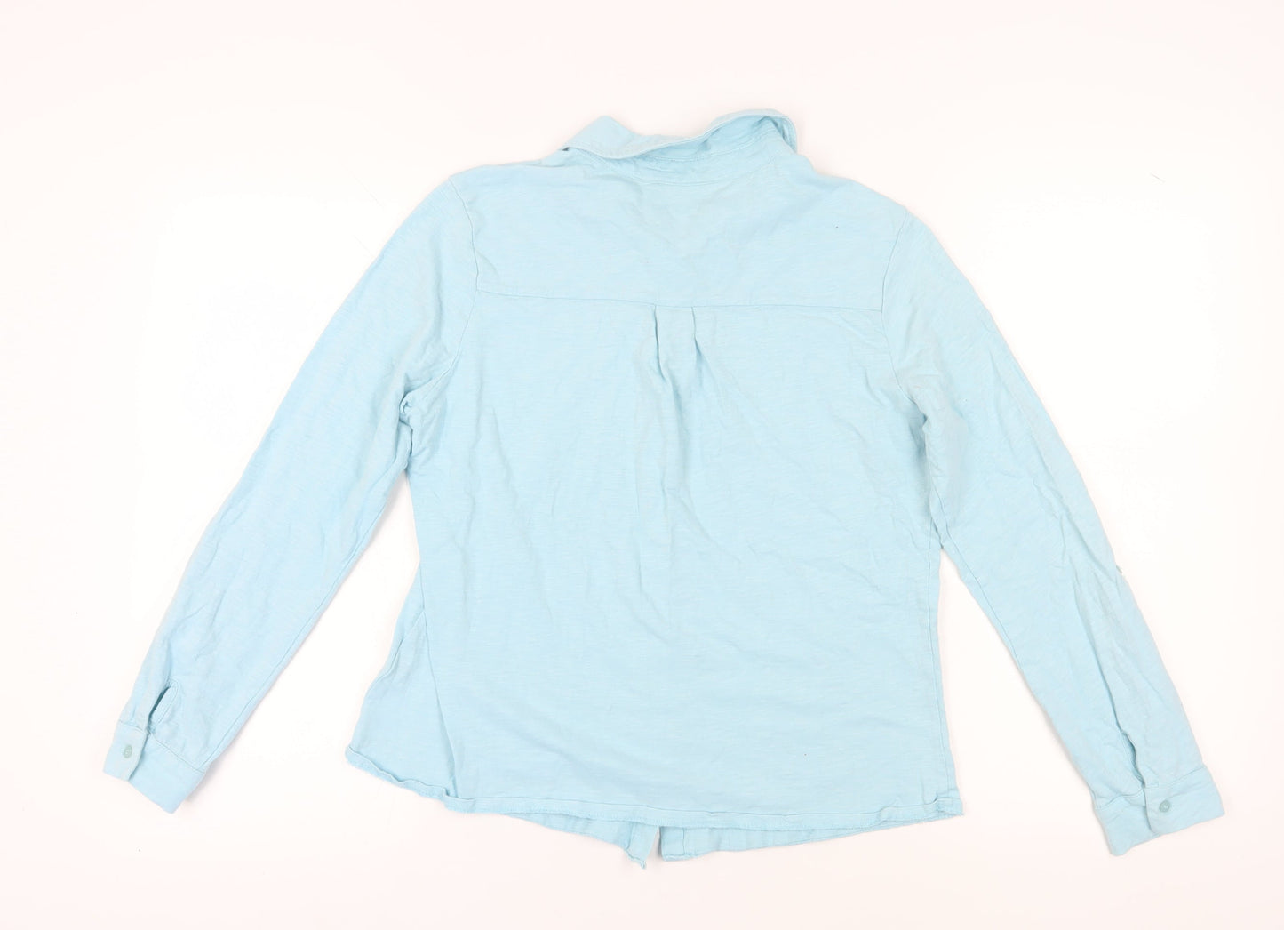 WoolOvers Women's Blue Collared Button-Up Shirt M