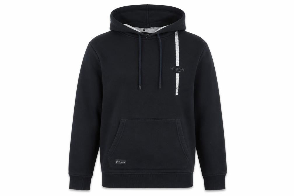 Voi Jeans Men's Black Pullover Hoodie, Size S, Logo Accent
