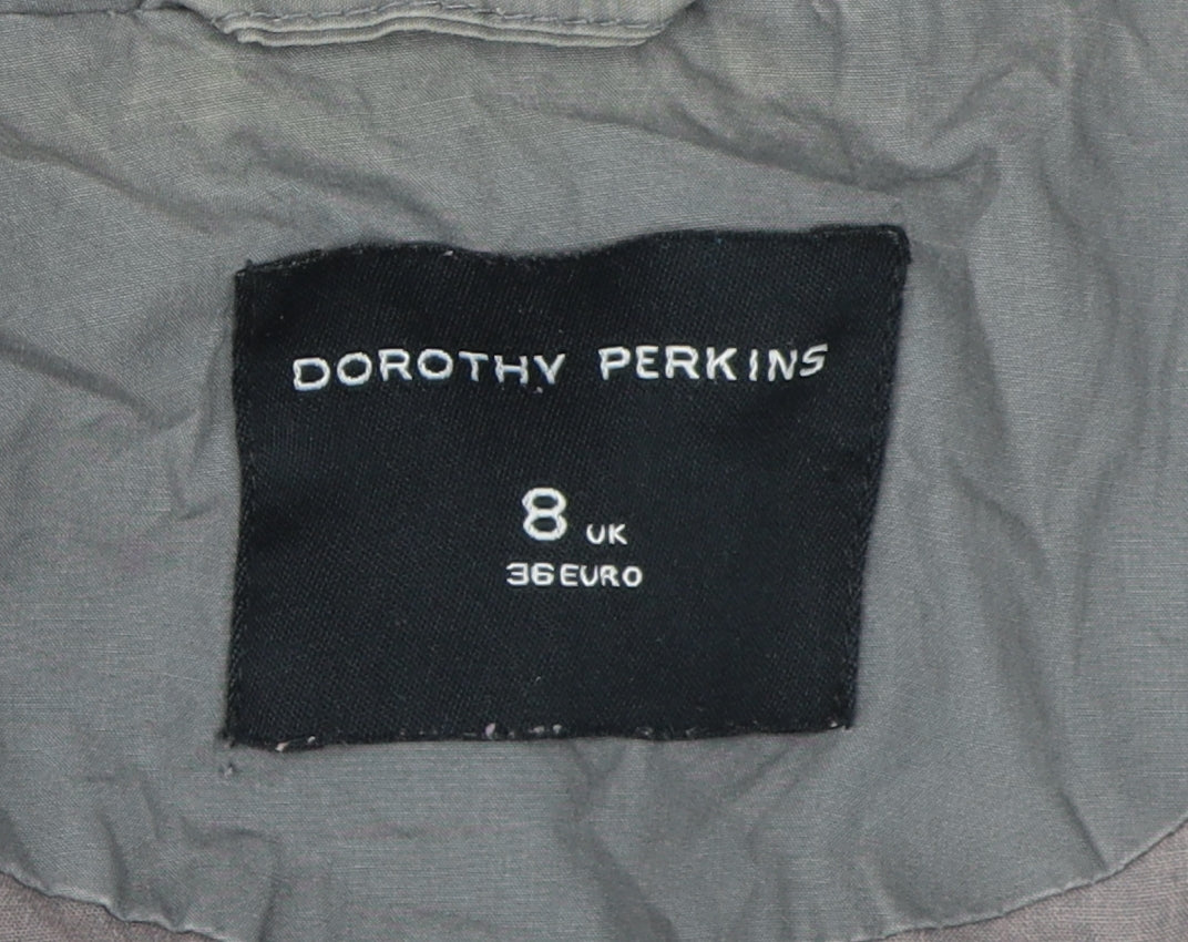 Dorothy Perkins Grey Parka Jacket Women Size 8 Casual