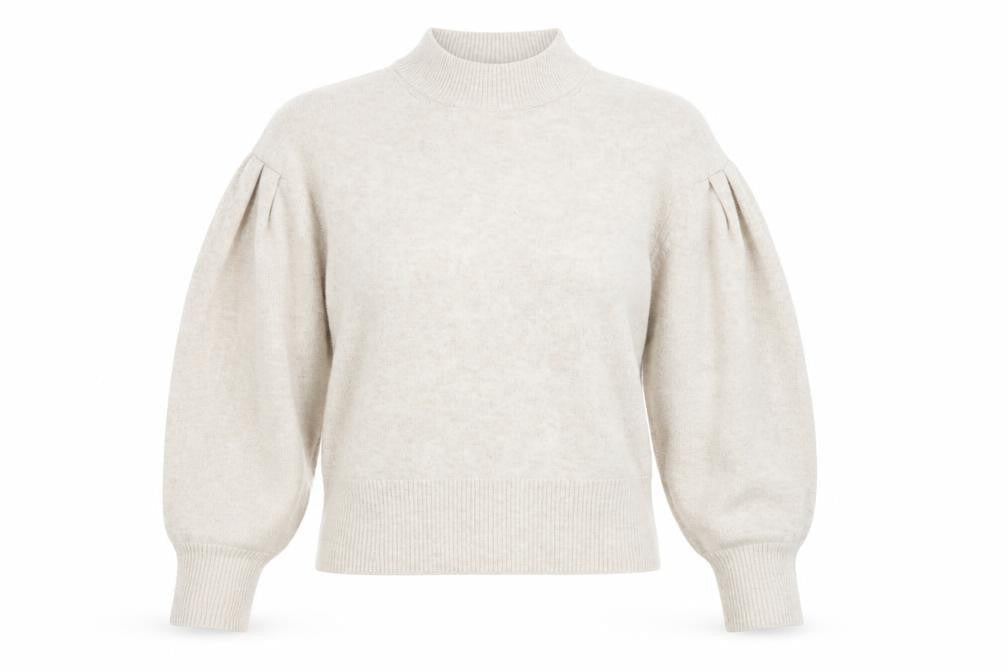 H&M Beige Women's Mock Neck Pullover Jumper - M