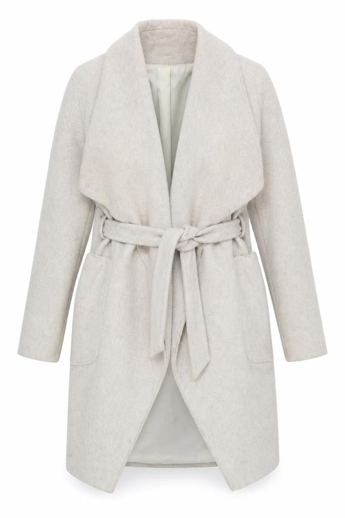Dorothy Perkins Women's Beige Belted Overcoat Size 12