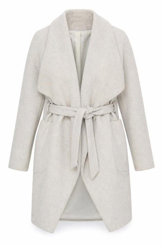 Dorothy Perkins Women's Beige Belted Overcoat Size 12