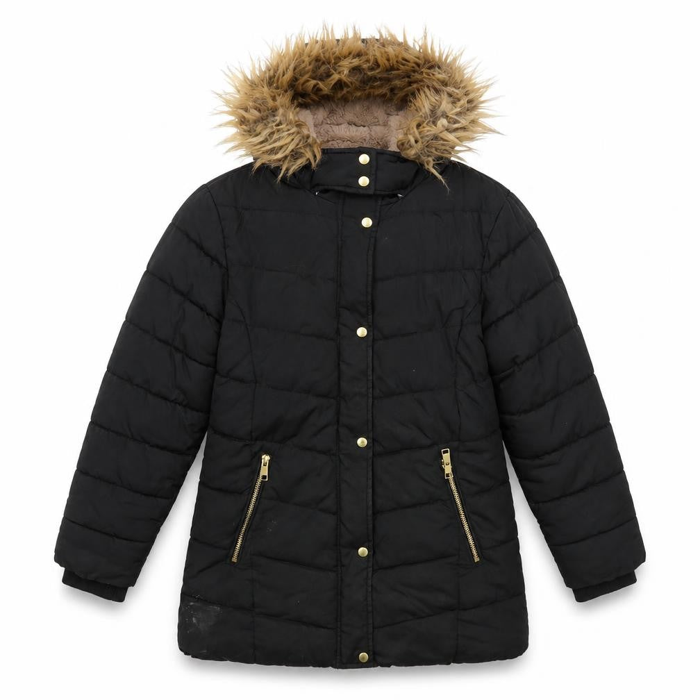 Next Teens Black Hooded Puffer Jacket, 11yrs, Winter Wear