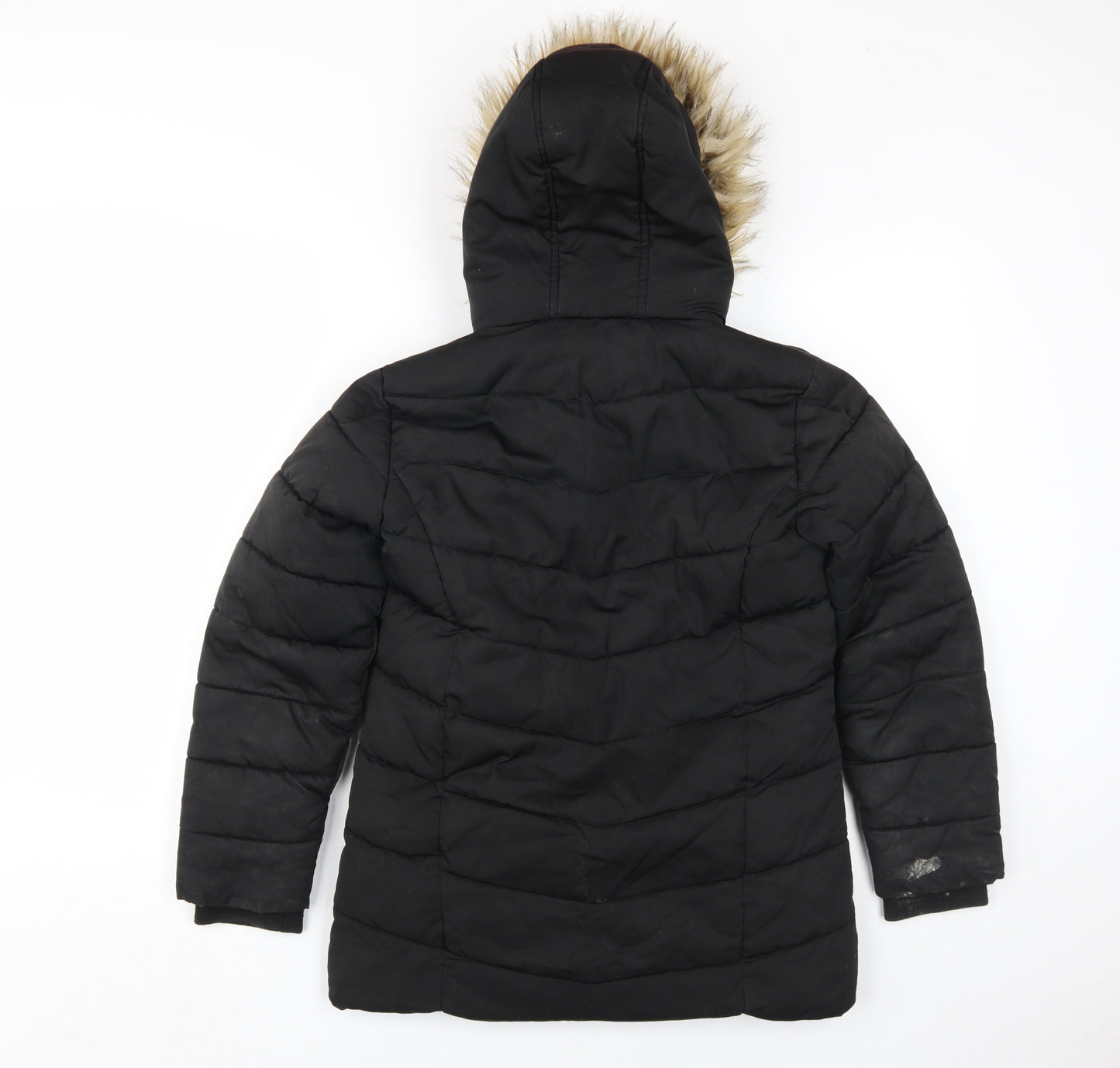 Next Teens Black Hooded Puffer Jacket, 11yrs, Winter Wear
