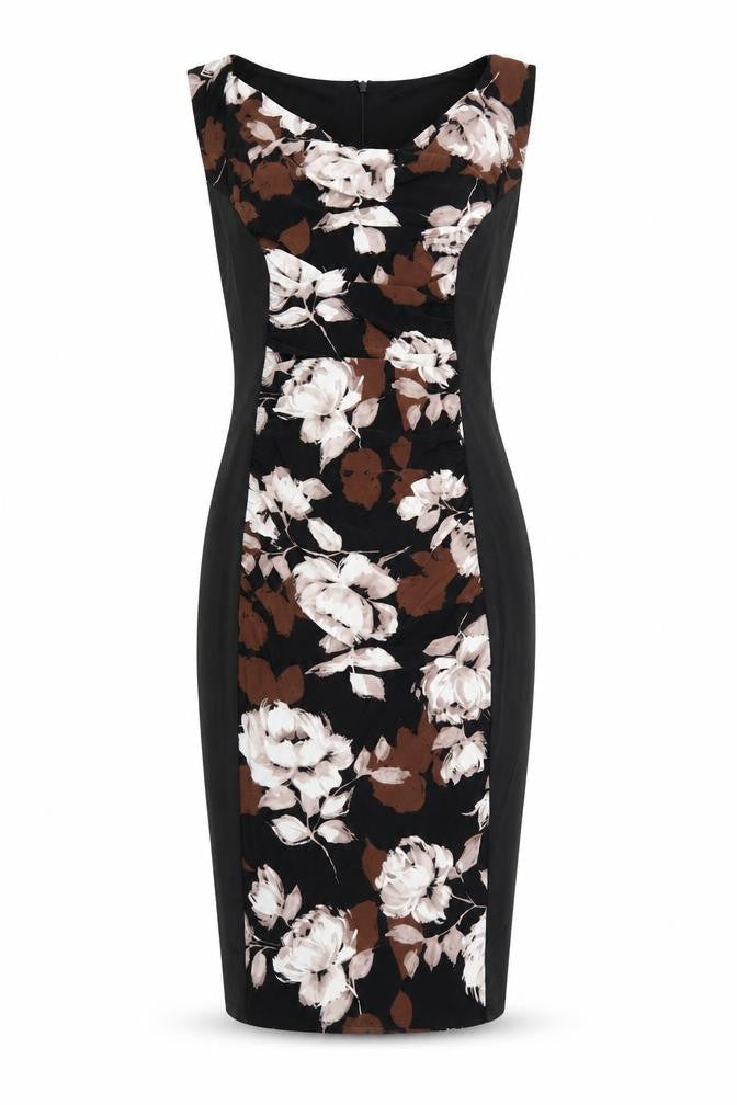 Phase Eight Women's Black Floral Bodycon Dress Size 12