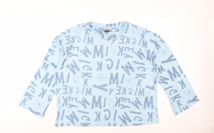 Preloved Disney Women's Blue Crew Neck Jumper Size 16 - Front