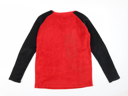 Preloved Marvel Boys Red Black Superhero Long Sleeve Pyjama Top - Back