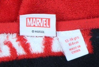 Preloved Marvel Boys Red Black Superhero Long Sleeve Pyjama Top - Detail