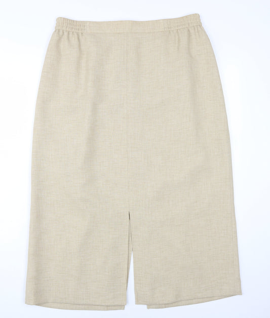 Viyella Women's Beige Knee Length Pencil Skirt Size 16