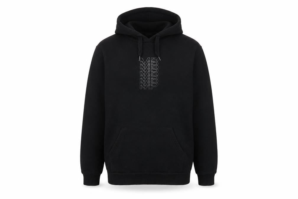 MP Men's Black Hoodie, Size S, Logo Accent, Fleece Pullover