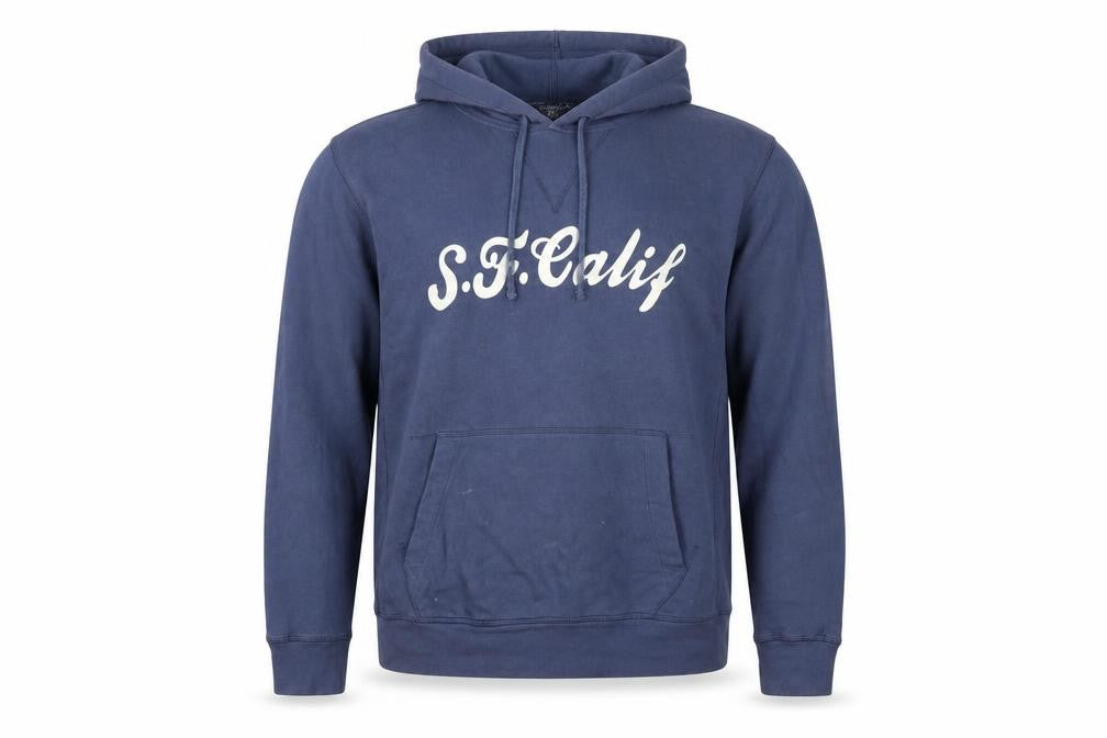 Ocean Drive Men's Blue Hoodie L Pullover with Logo