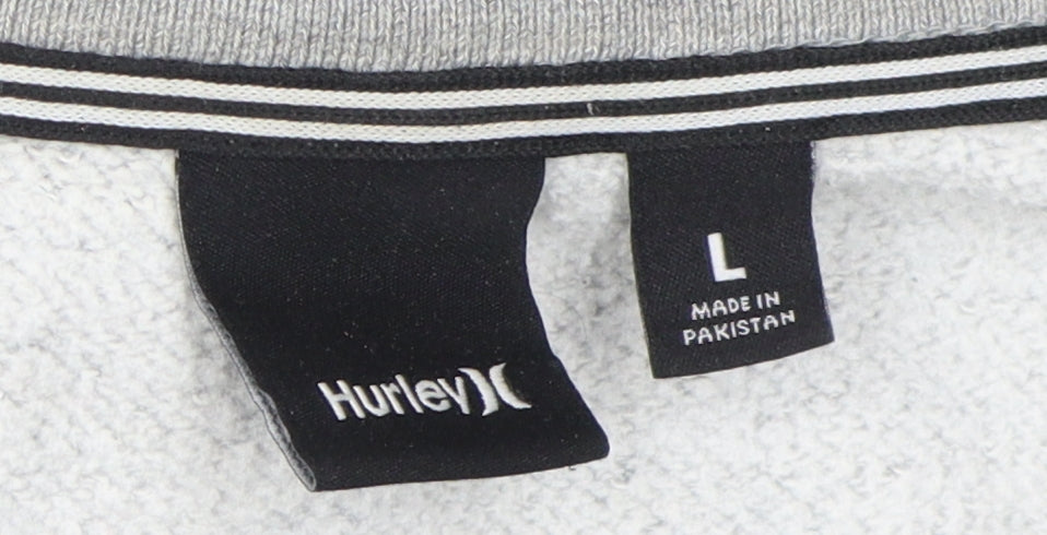 Hurley Men's Grey Crew Neck Logo Sweatshirt L
