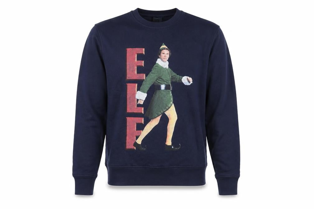 Elf Men's Blue Pullover Graphic Sweatshirt L