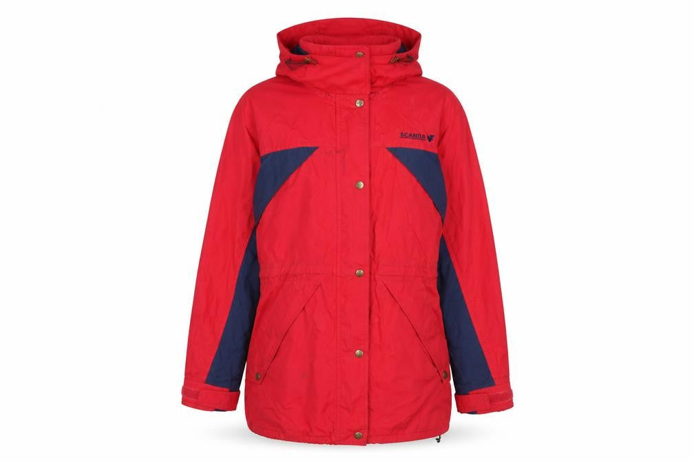 SCANDA Women's Red Parka Jacket Size 10/12