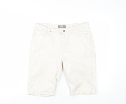 Dorothy Perkins Women's Ivory Bermuda Shorts Size 14