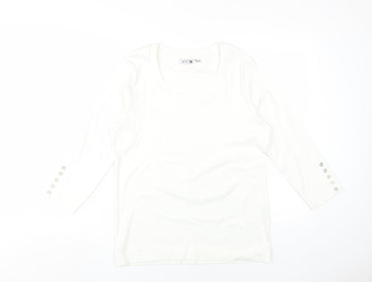 Basic U Women's White L Jersey Long Sleeve Top