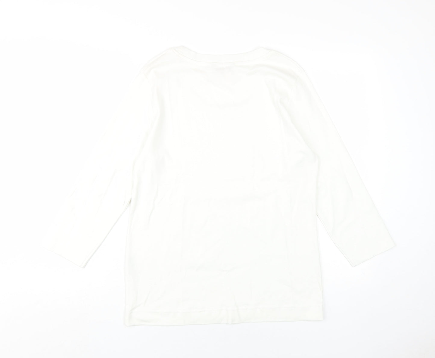 Basic U Women's White L Jersey Long Sleeve Top
