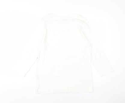 Basic U Women's White L Jersey Long Sleeve Top