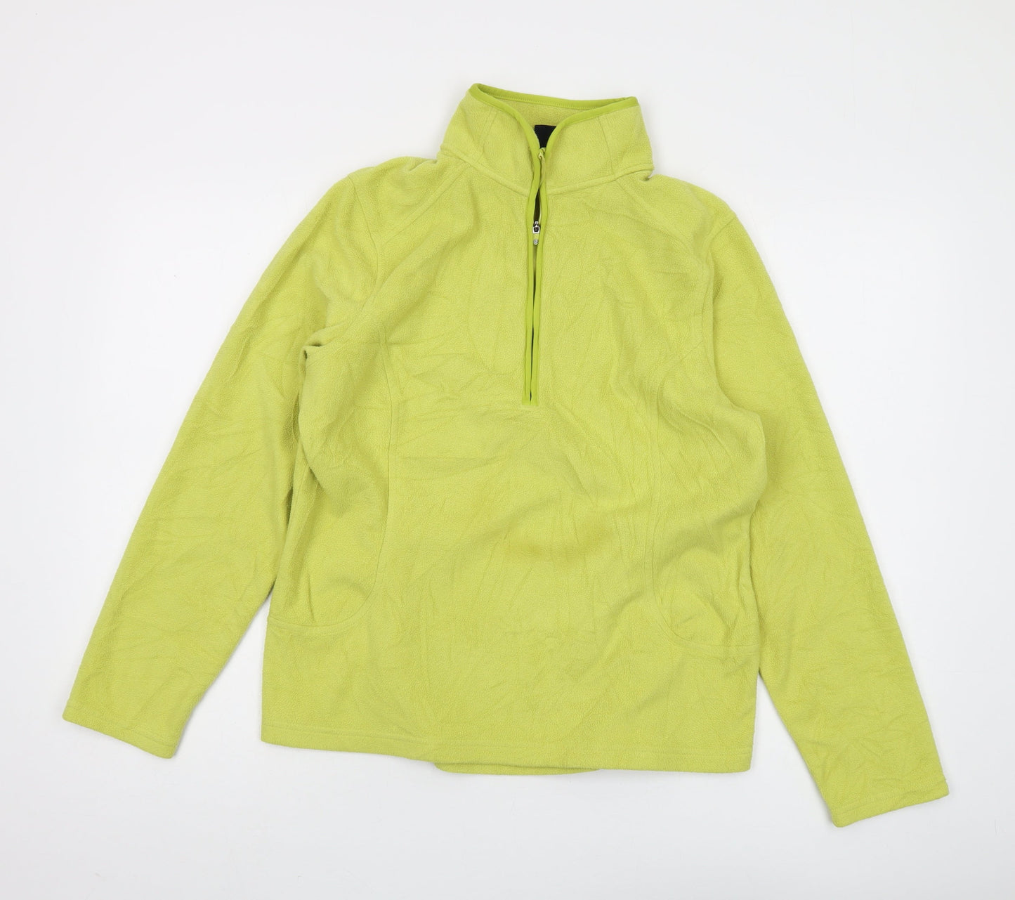 Lands' End Women's Green 1/2 Zip Fleece Pullover, Size M