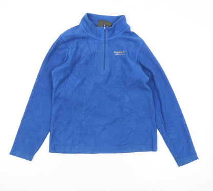 Additional front view of Regatta boys’ blue fleece zip sweatshirt, 11-12 years