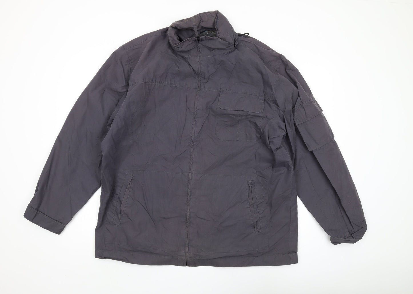 Etcetera Men's Grey Windbreaker Jacket, L, Casual