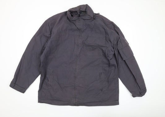 Etcetera Men's Grey Windbreaker Jacket, L, Casual