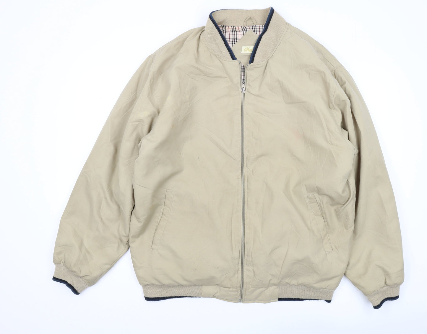 Cheems Beige Bomber Jacket, Men's L, Casual Zip