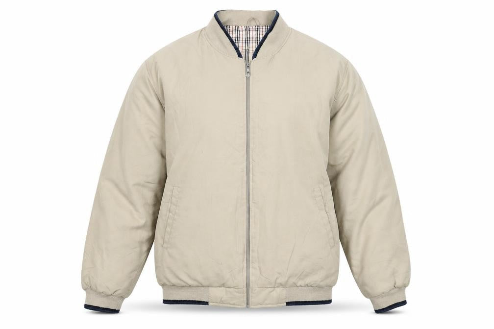 Cheems Beige Bomber Jacket, Men's L, Casual Zip