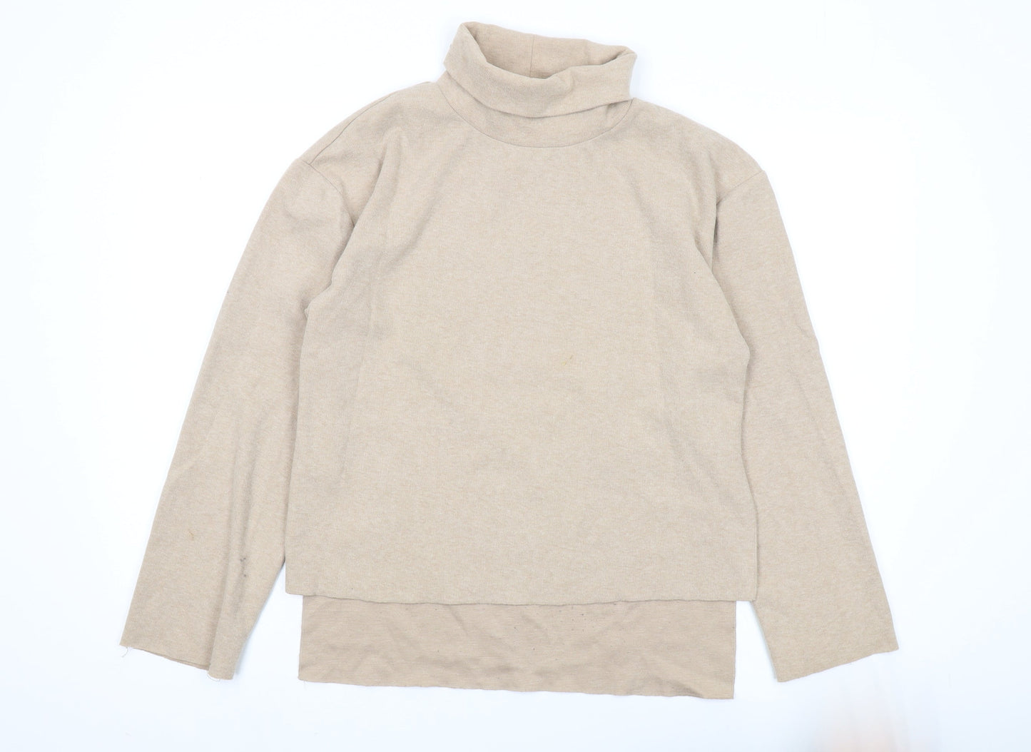 Zara Women Beige Roll Neck Pullover Jumper Size 4